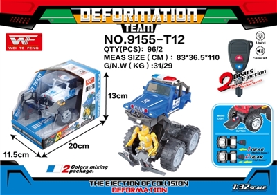 Ejection collision deformation robot fell to a police car - OBL726491