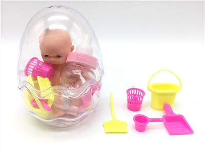 环保PVC球蛋12厘米搪胶睡娃带棉被24PC - OBL726536