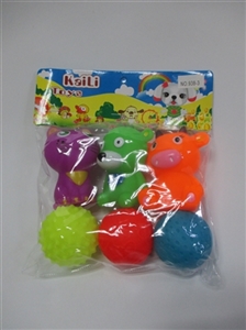 六只庄搪塑动物加球（环保材料） - OBL727595