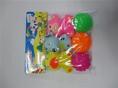 六只庄搪塑动物加球（环保材料） - OBL727596