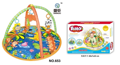 Round a baby-crawling fitness blanket (with music) - OBL728515