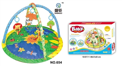Round a baby-crawling fitness blanket (with music) - OBL728516