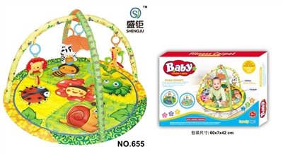 Round a baby-crawling fitness blanket (with music) - OBL728517