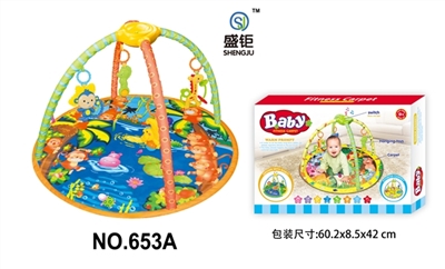 Round a baby-crawling fitness blanket (with light music) - OBL728538