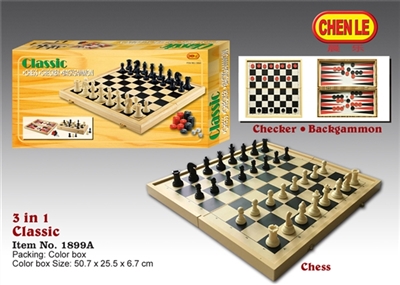 3 in 1 chess (imitation wooden color) - OBL728692