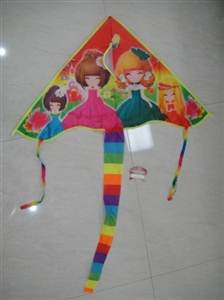 1 m color printing flower flower princess corrugated edge triangle kite - OBL729133