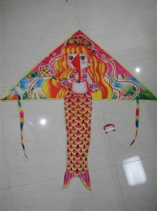 1.4 meters color printing mermaid triangle kite (wiring) - OBL729150