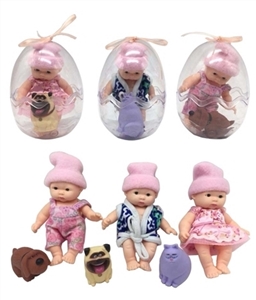 Environmental protection PVC egg 12 cm evade glue 3 d eyes she really take three cartoon animals - OBL730343