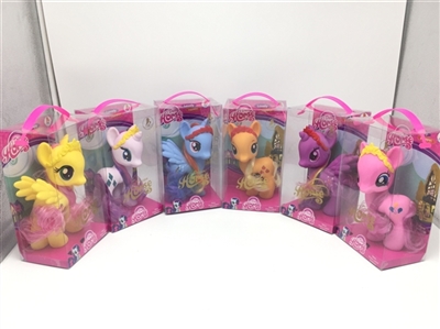 High-grade PVC box of six large evade glue Ma Baoli horse with music and seven color lantern shoes o - OBL730372