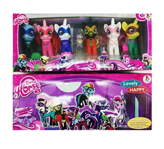 Six evade glue color horses take evade glue dinosaurs take two suction bottles and horse comb mirror - OBL730374