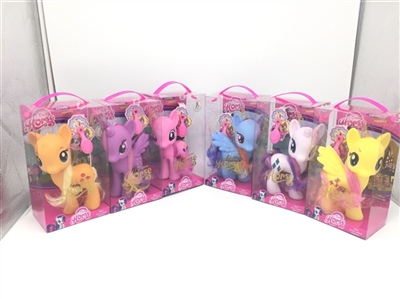 High-grade PVC box of six large evade glue Ma Baoli horse with music and 7 colour lantern shoes and  - OBL730379
