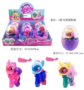 High quality PVC plastic big egg evade glue colour Ma Baoli take hairpin comb 6 colours mixed 6 PCS - OBL730384