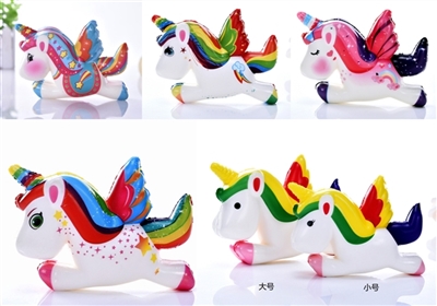慢回弹PU小号彩绘独角飞马 - OBL730612