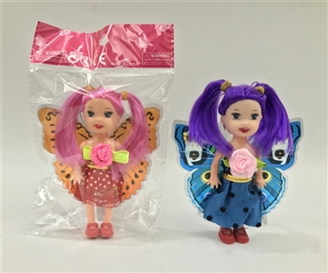 3 inches of solid body small KaiLiShuang butterfly fairy whip Color mixed glue more clothes - OBL731298