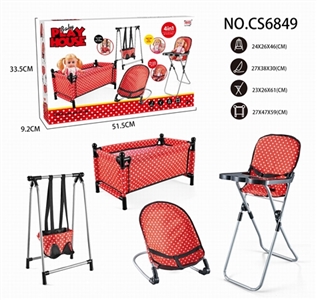 Combined four piece set (bed, swing, dining chair, rocking chair) - OBL732066