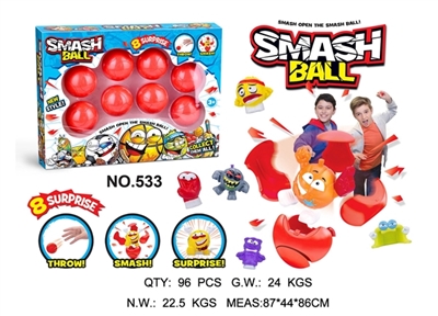 Smashers window box burst eight ball fell fall sports figures - OBL732266