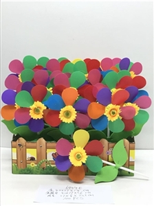 100 only 1 color box 15.5 wide solid color PP windmills and leaves - OBL732305