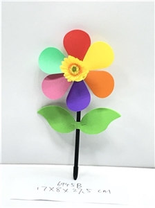 15.5 CM wide real plus sunflower and leaf color PP windmill - OBL732307