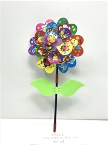 Cartoon double windmills and leaves - OBL732316