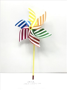 Assembled 30 cm wide striped volume windmills - OBL732349