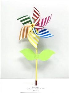 Assembled 30 cm wide striped volume windmills and leaves - OBL732350