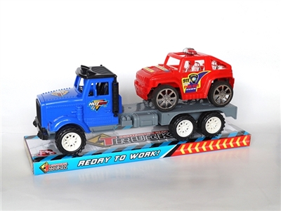 Solid color inertia truck dragged a police car - OBL733098