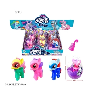 High quality of PVC plastic big egg evade glue steeds polyster with comb Three colors mixed 6 PCS - OBL733401