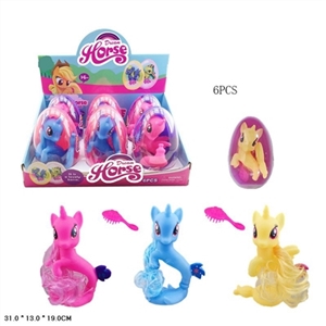 High quality PVC plastic olive big egg evade glue mermaid Ma Baoli with horse combs three three colo - OBL733408