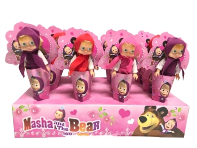 6寸实身玛莎娃娃12只冰淇淋装  (红、玖红、紫三色混装) - OBL733452