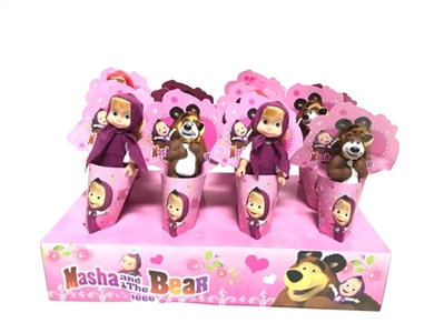 6寸实身玛莎娃娃和熊 12只装 冰淇淋盒(红、玫红、紫三色混装) - OBL733453