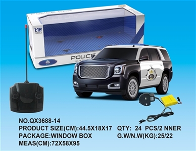 1：12GMC四通遥控警车 带电带灯光音乐 - OBL733573