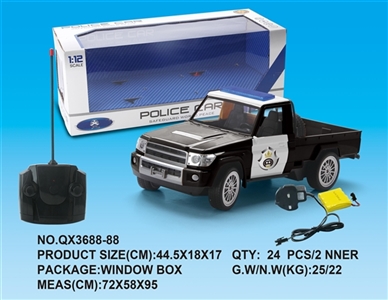 1：12单排皮卡四通遥控警车 带电带灯光音乐 - OBL733584