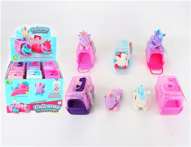 独角兽透明炫彩宠物笼 - OBL733852