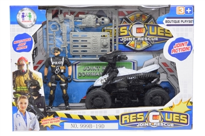 警察套装/滑行尖头小摩托，军人加配件 - OBL734315