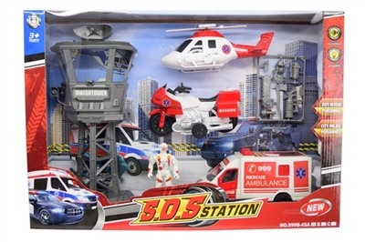 Rescue package/(taxi) 01 an ambulance, small motor, small aircraft, control tower, soldiers and acce - OBL734324