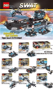 Military fit tiger sharks battleships assembled 8 PCS blocks - OBL734623