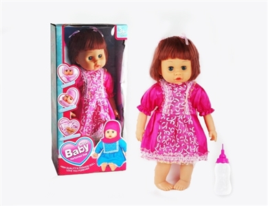 18寸棉身搪胶公仔娃娃手脚带6健功能配奶瓶 - OBL734677