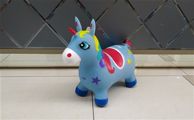 Inflatable jumping unicorn (with music) all coloured drawing or pattern - OBL734798