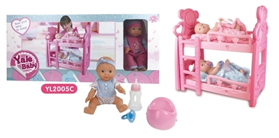 Baby stroller is suitable for 10 to 18 inches dolls with 25 cm drink pee expression C - OBL736131
