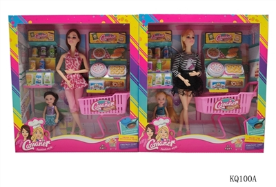 The supermarket with a shopping cart (11 inch girl with a 5.5 inch girl) - OBL737979