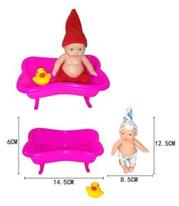 搪塑表情娃配浴盆 - OBL738527