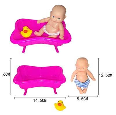 搪塑表情娃配浴盆 - OBL738530