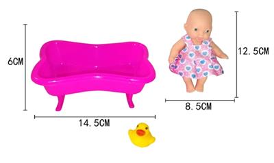 搪塑表情娃配浴盆 - OBL738531