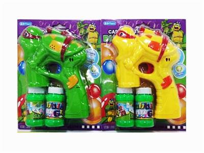 Solid color electric teenage mutant ninja turtles bubble gun, 2 water light music - OBL738695