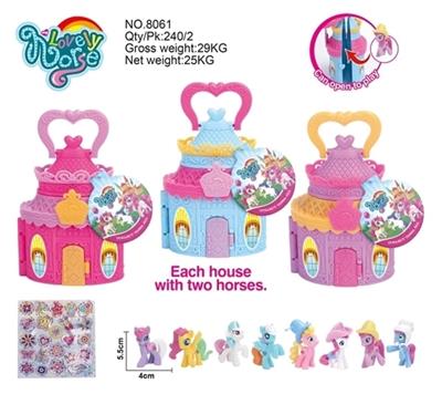 Lovely mushroom castle with a pony - OBL738774