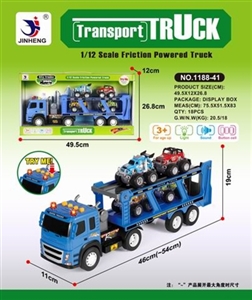 Inertia double deck vehicle towing 4 off-road vehicles - OBL739651