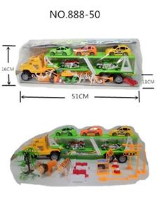 Inertial tow head car tow two Harley. 3 racing with animals - OBL740001