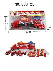 Inertial fire drag head car (with light. Music) dragged two plane. Two police cars with scenarios (b - OBL740007