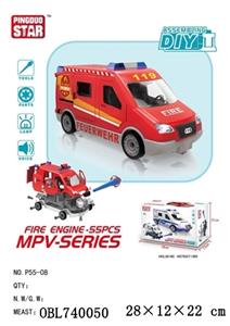 Sliding fire engines manually assembled with light music/music box 3 AG13 (bag) - OBL740050