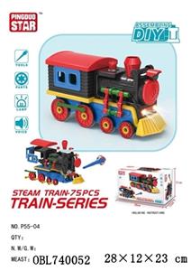 Sliding train manually assembled with light music/music box 3 AG13 (bag) - OBL740052